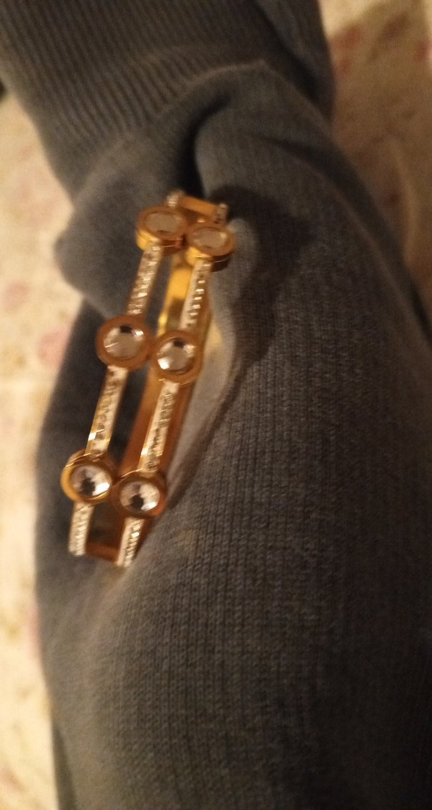 Düğmeli Vintage Altın Kadın Bileklik - Görsel 4