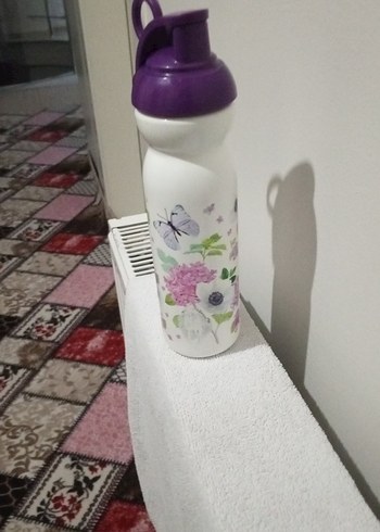 Mor Kapaklı Çiçek Desenli Çocuk Matara - Görsel 4