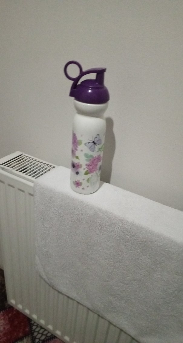 Mor Kapaklı Çiçek Desenli Çocuk Matara - Görsel 3