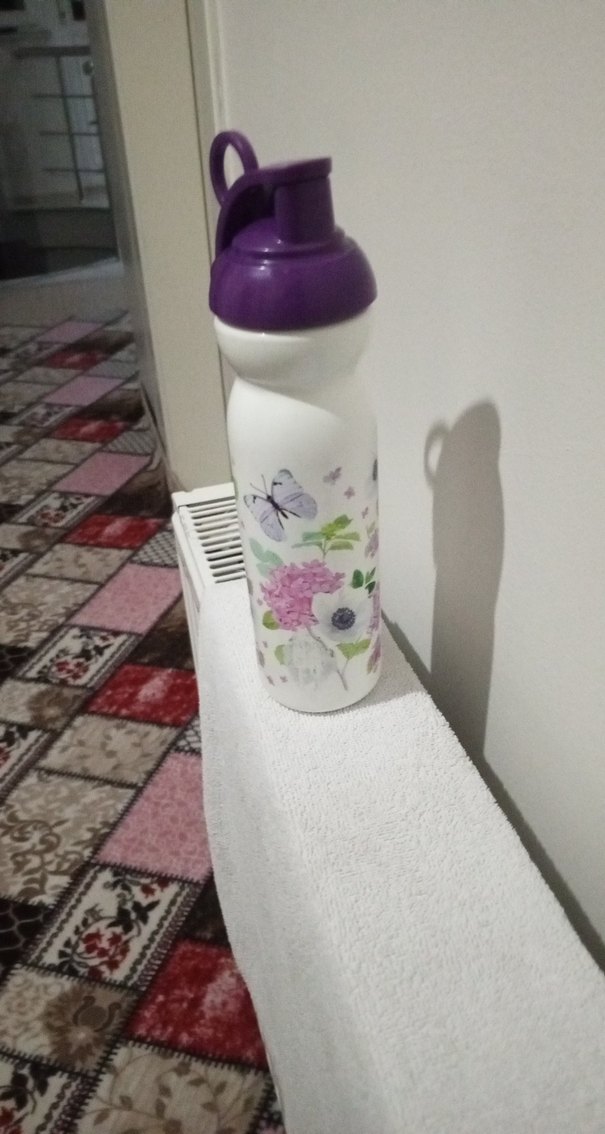 Mor Kapaklı Çiçek Desenli Çocuk Matara - Görsel 4