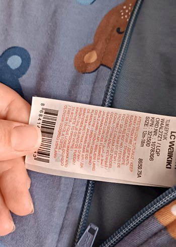 1,5 Yaş Beden mavi Renk Fermuarlı Baskılı Bebek Erkek Tulumu
