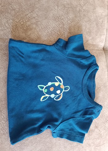 Mavi Kısa Kollu Bebek Body - Görsel 2