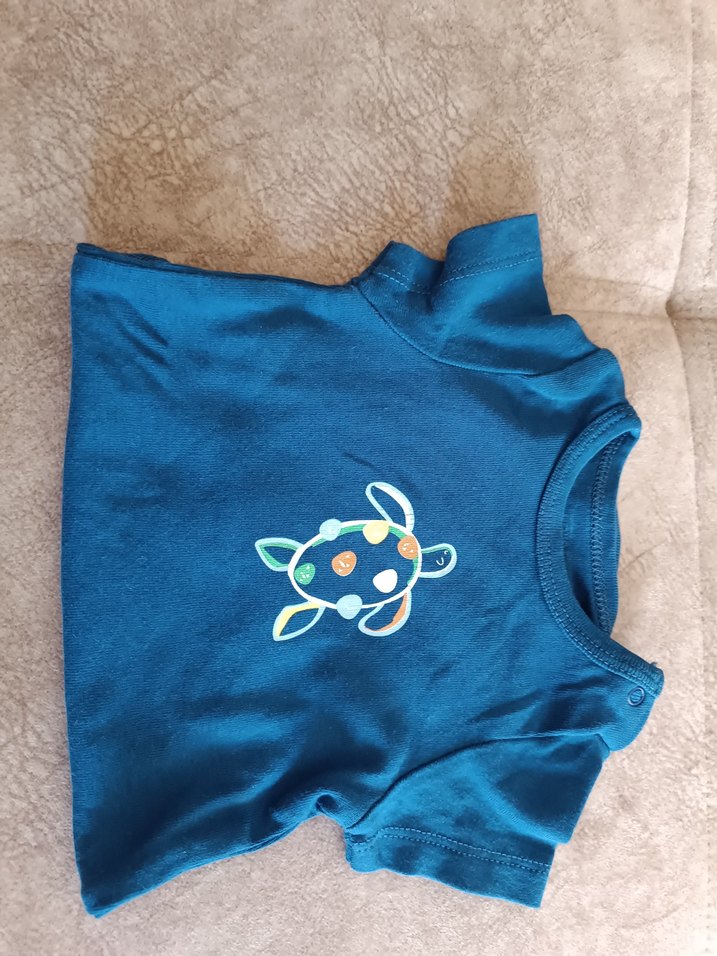 Mavi Kısa Kollu Bebek Body - Görsel 2