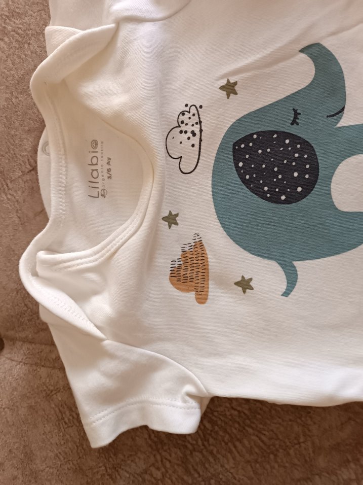 Bebek Erkek Kısa Kollu Fil Desenli Çıtçıtlı Body - Görsel 2