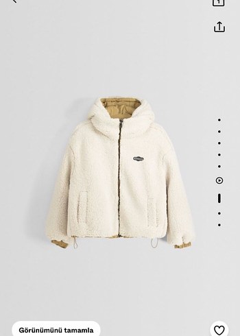 Bershka bershka Kadın Bej Peluş Çift taraflı mont