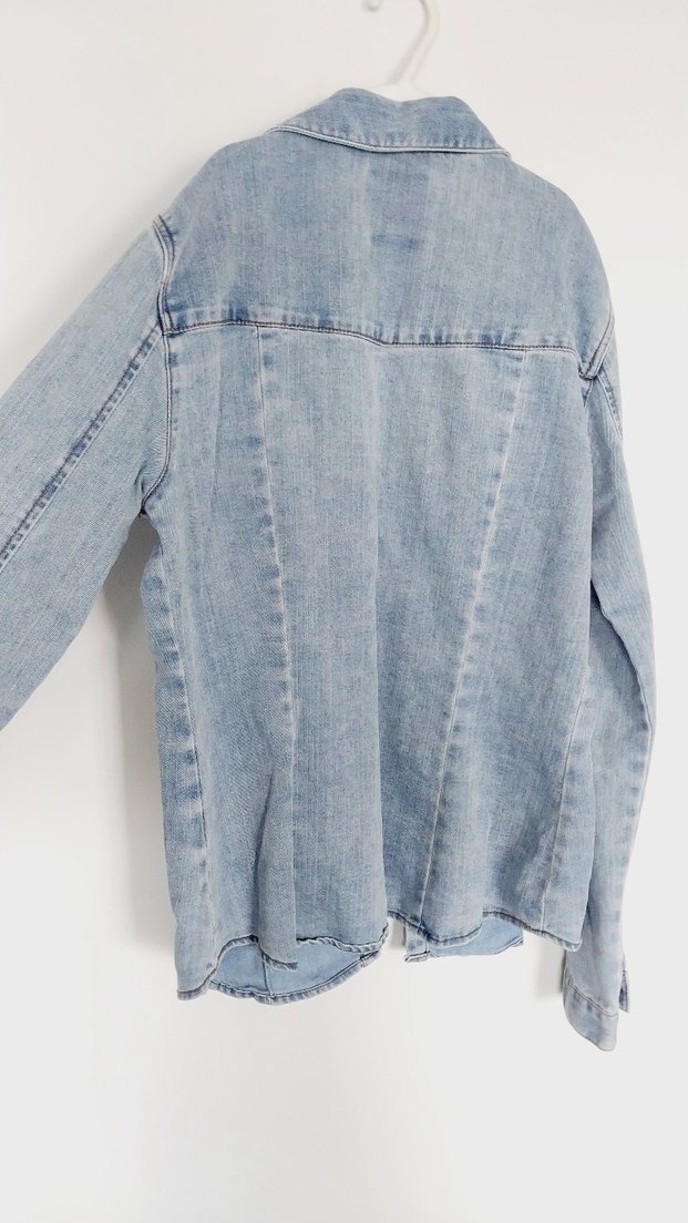 Kadın Mavi Denim Düğmeli Ceket - Görsel 3