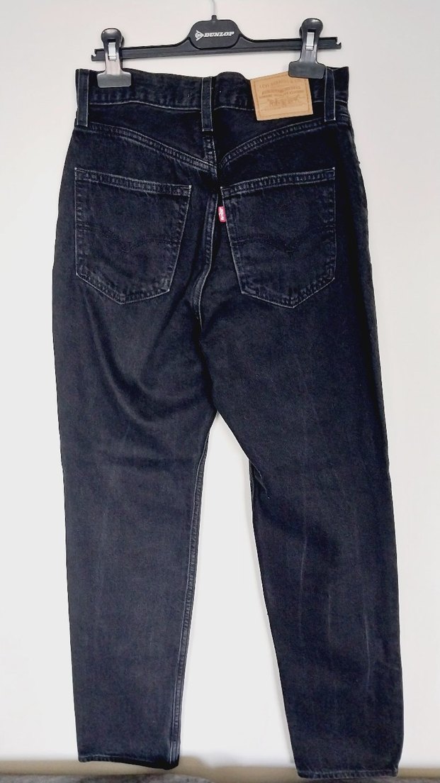 Siyah Bol Kesim Midi Kadın Kot Pantolon - Görsel 3