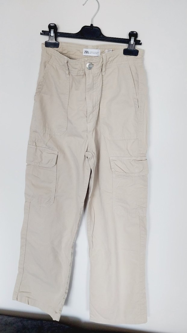 Bej Kadın Rahat Kesim kargo Pantolon - Görsel 3