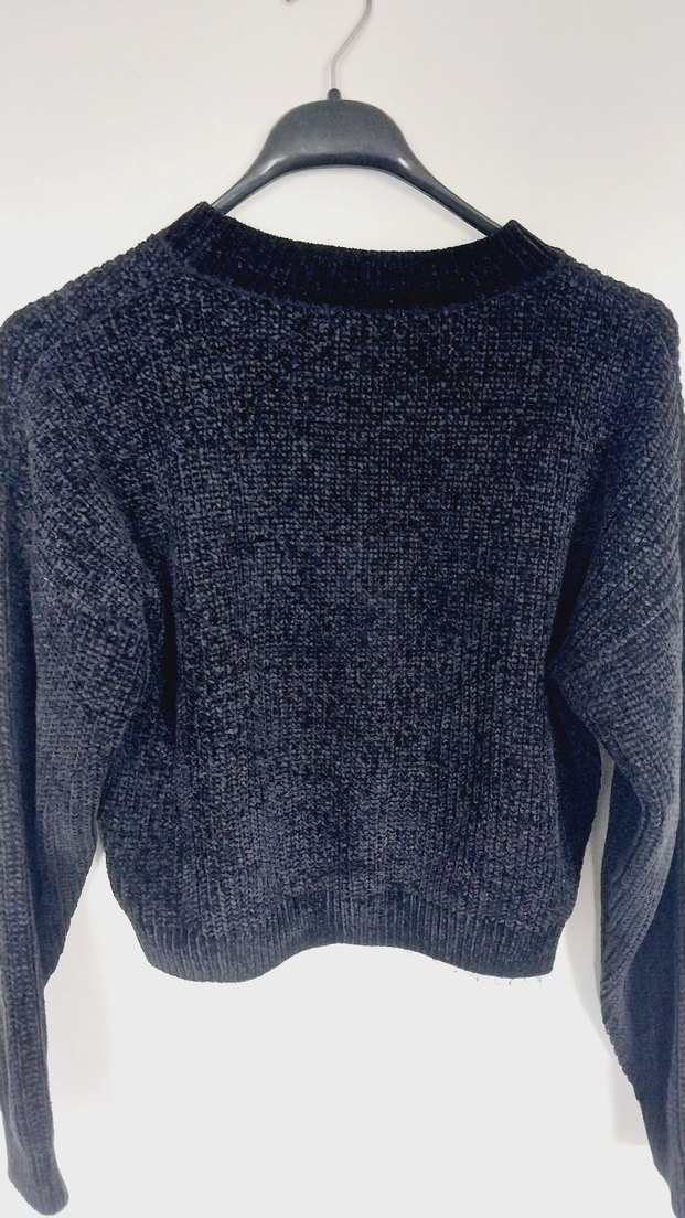 Gri, Yuvarlak Yaka, Örgü Kadın Kazak - Görsel 3