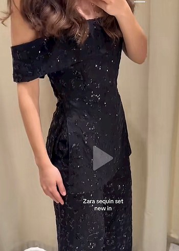Zara Siyah Payetli İkili Takim