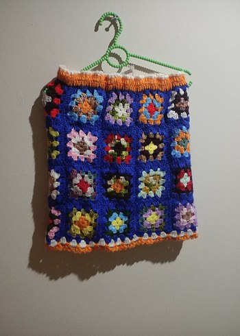 Çocuklar için Renkli Nakışlı Örgü etek - Görsel 3