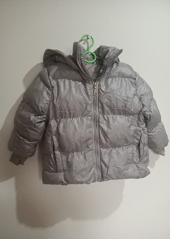 Kapüşonlu Gri Erkek Çocuk Mont - Görsel 2