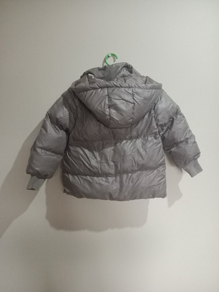 Kapüşonlu Gri Erkek Çocuk Mont - Görsel 3