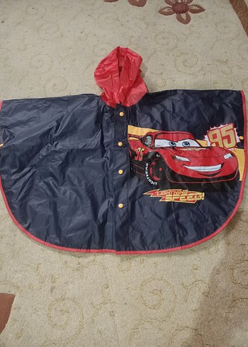 Kapüşonlu Çocuk Yağmurluk - Arabalı Desenli - Görsel 2