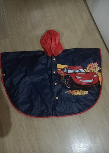 Kapüşonlu Çocuk Yağmurluk - Arabalı Desenli - Görsel 6