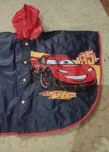 Kapüşonlu Çocuk Yağmurluk - Arabalı Desenli - Görsel 3