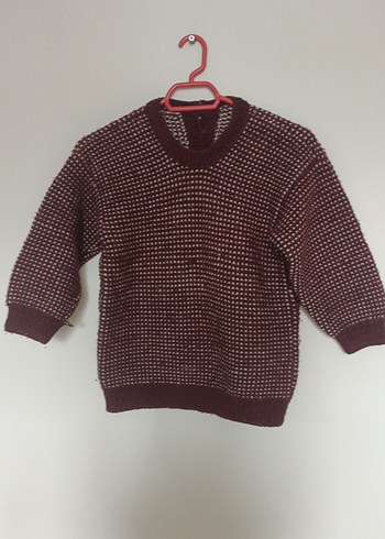 Bordo Erkek Çocuk Örgü Kazak - Görsel 2