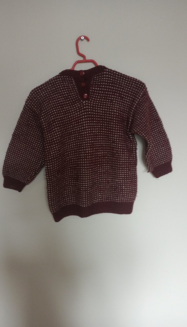 Bordo Erkek Çocuk Örgü  Kazak - Görsel 4