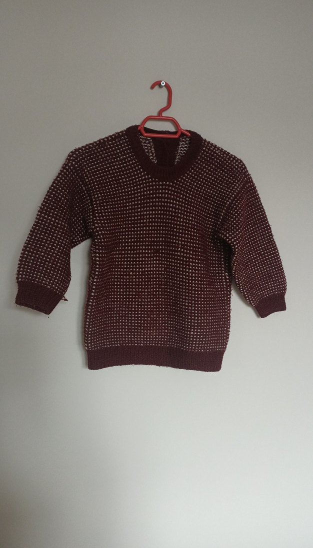 Bordo Erkek Çocuk Örgü  Kazak - Görsel 3