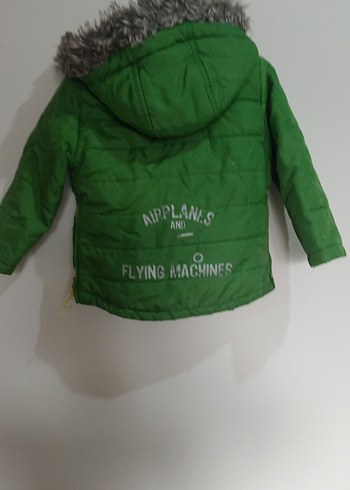 Kapüşonlu Erkek Çocuk Yeşil Mont - Görsel 7
