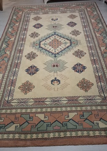 Çok Renkli Desenli Geleneksel kalin hali - Görsel 2