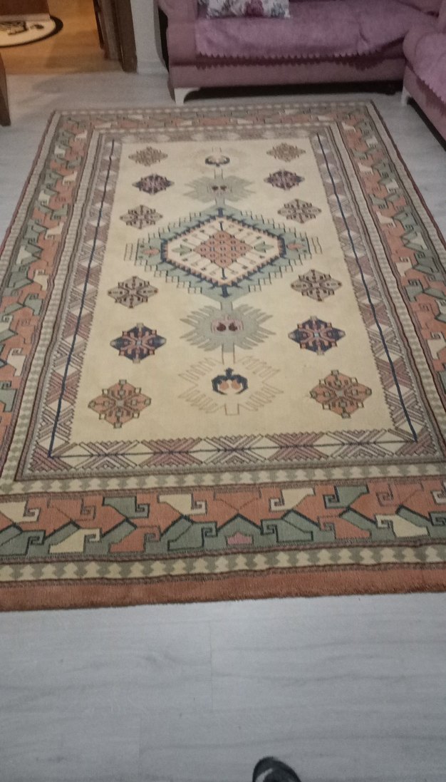 Çok Renkli Desenli Geleneksel kalin hali - Görsel 3