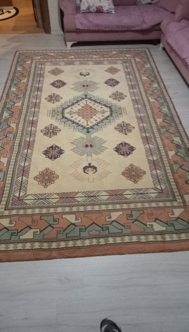 Çok Renkli Desenli Geleneksel kalin hali - Görsel 4