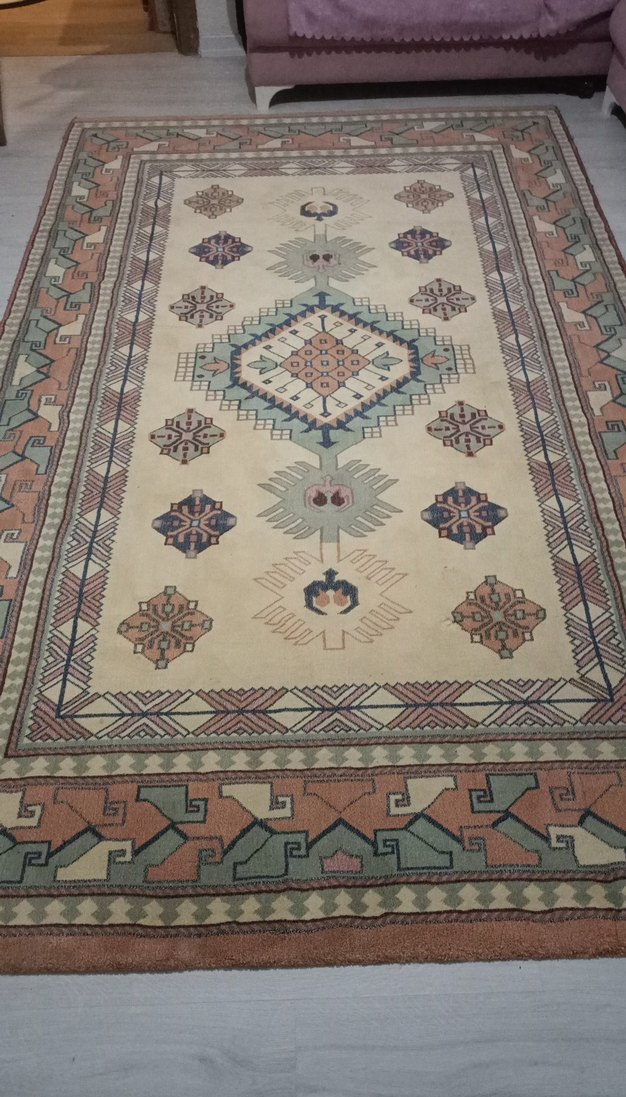 Çok Renkli Desenli Geleneksel kalin hali - Görsel 5