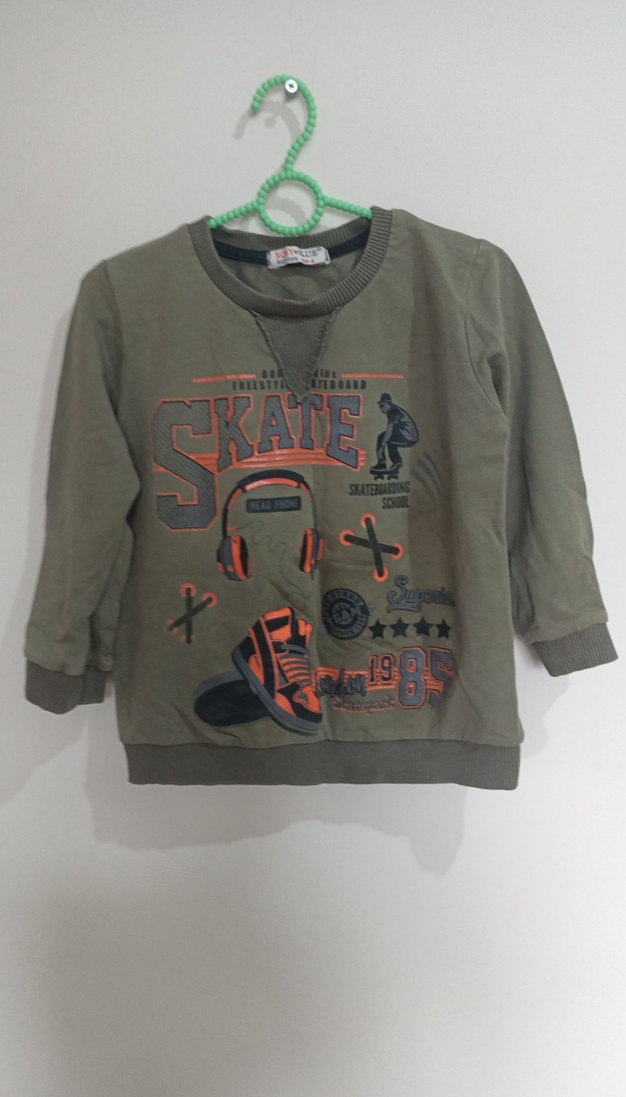 Gri Erkek Çocuk Baskılı Sweatshirt - Görsel 2