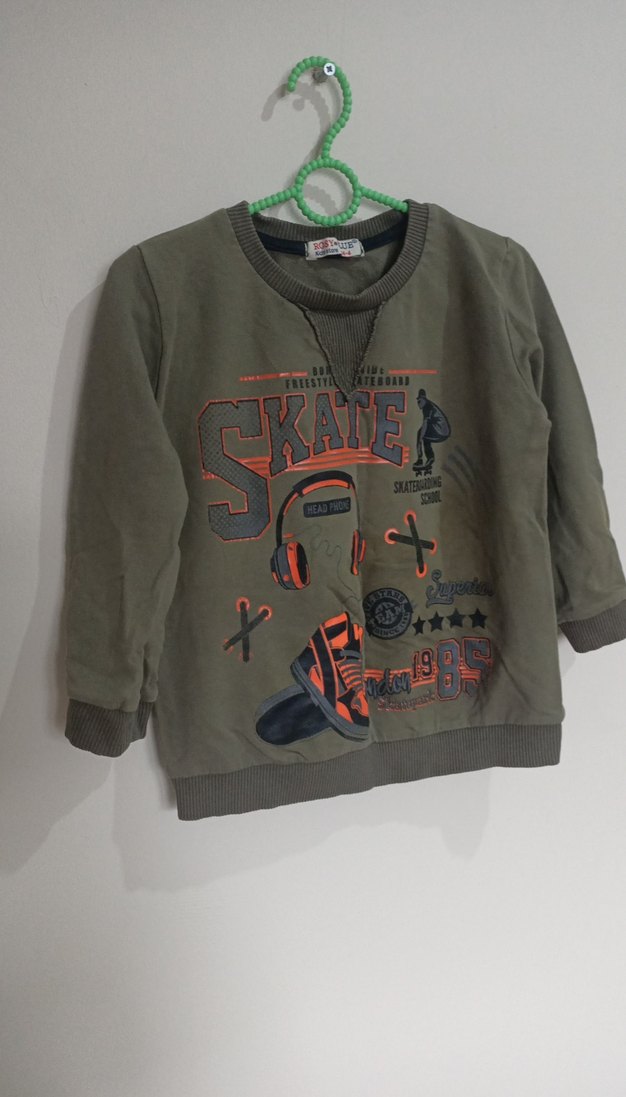 Gri Erkek Çocuk Baskılı Sweatshirt - Görsel 3