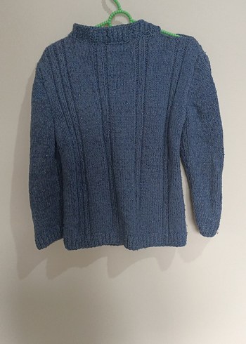 Erkek Çocuk Mavi Örgü kalin kazak - Görsel 5