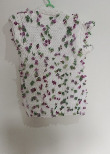 Kız Çocuk V Yaka Örme Bohem Yelek - Görsel 5