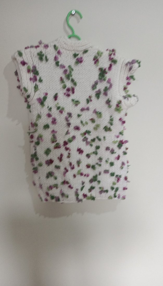 Kız Çocuk V Yaka Örme Bohem Yelek - Görsel 5