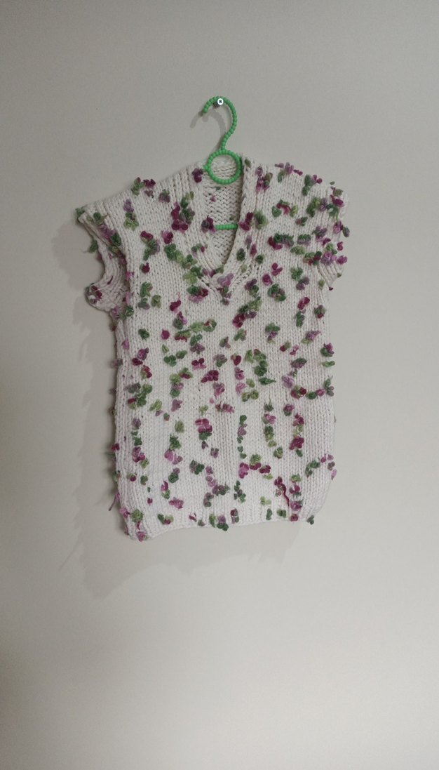 Kız Çocuk V Yaka Örme Bohem Yelek - Görsel 2