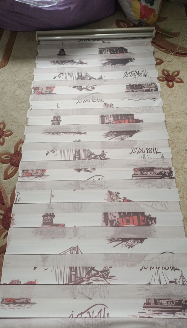 Gri Baskılı Beyaz Perde - Görsel 2