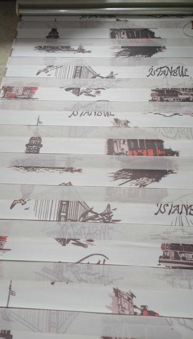 Gri Baskılı Beyaz Perde - Görsel 5