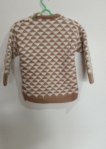 Erkek Çocuk Kahverengi Örgü Kalin kazak - Görsel 4