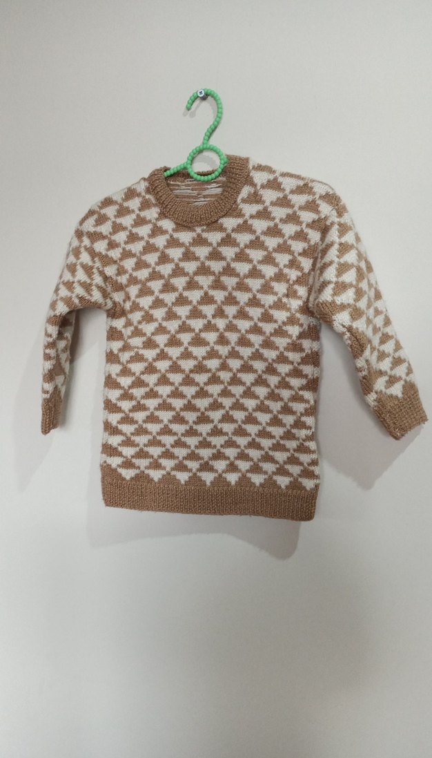 Erkek Çocuk Kahverengi Örgü Kalin kazak - Görsel 2
