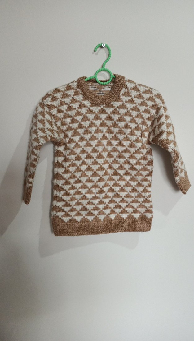 Erkek Çocuk Kahverengi Örgü Kalin kazak - Görsel 3