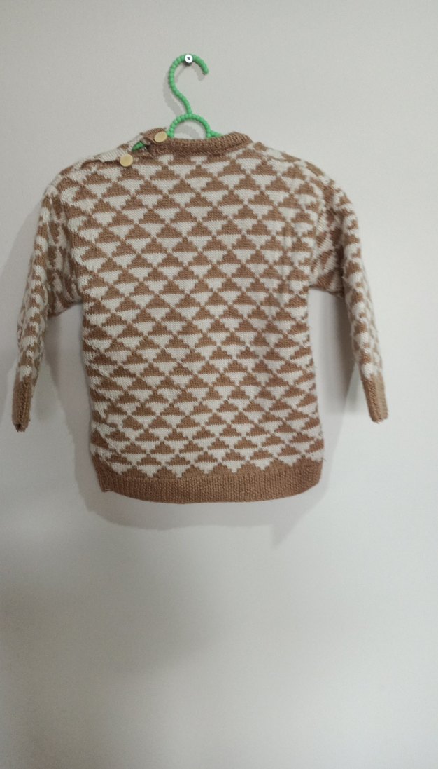 Erkek Çocuk Kahverengi Örgü Kalin kazak - Görsel 4