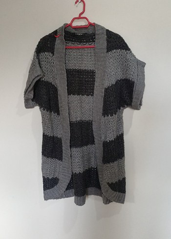 Gri Örgü Midi Kadın Hırka - Görsel 2