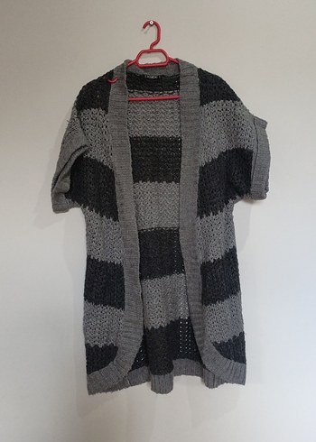 Gri Örgü Midi Kadın Hırka - Görsel 4