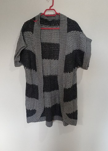 Gri Örgü Midi Kadın Hırka - Görsel 3