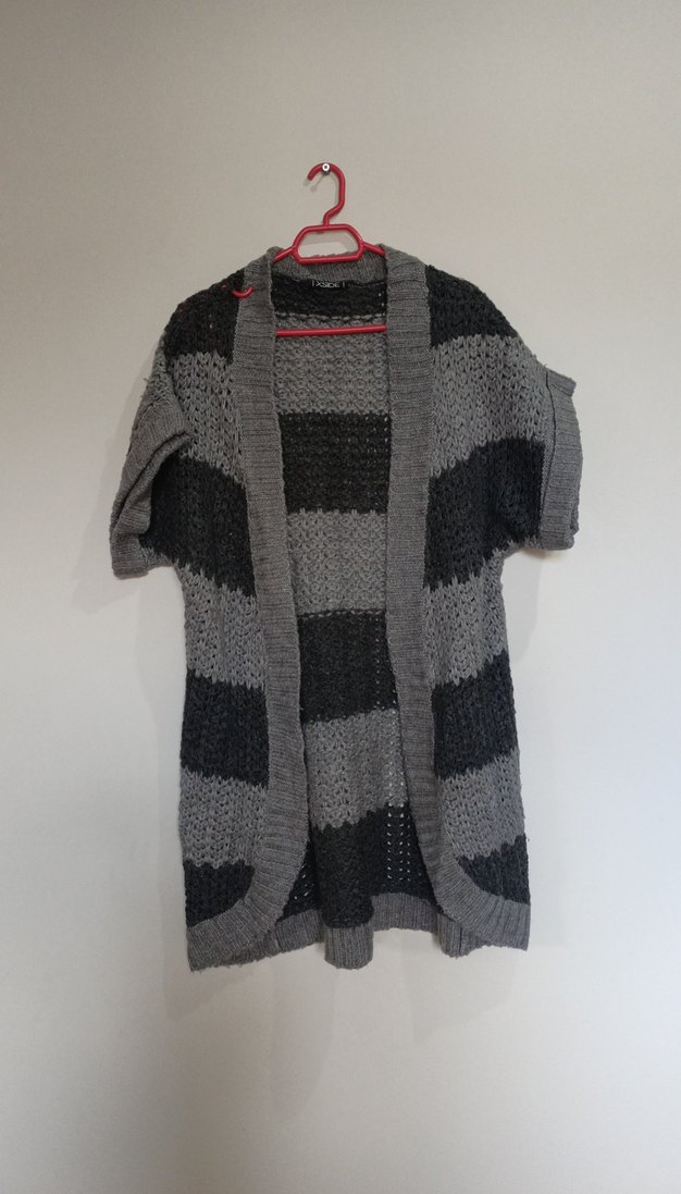 Gri Örgü Midi Kadın Hırka - Görsel 4