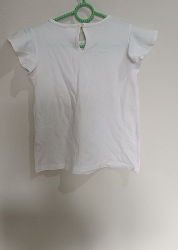 Kız Çocuk Beyaz Kısa Kollu Fırfırlı Tişört - Görsel 5