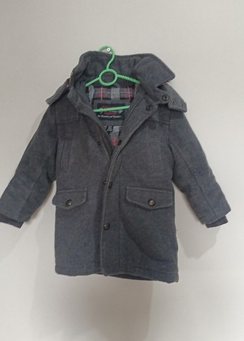 Gri Erkek Çocuk Düğmeli kaban - Görsel 2