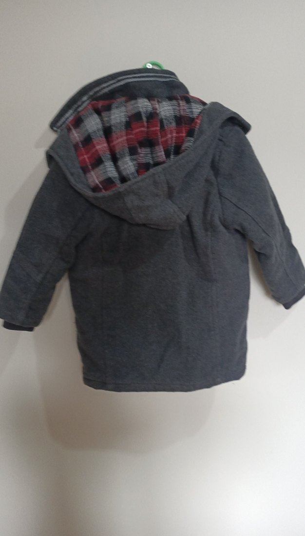 Gri Erkek Çocuk Düğmeli kaban - Görsel 5