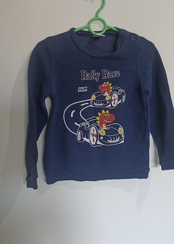 Erkek Çocuk Mavi Baskılı Sweatshirt - Görsel 3