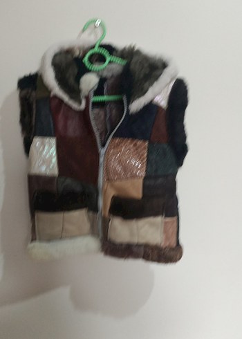 Kürklü Kapüşonlu cocuk Yelek - Görsel 2