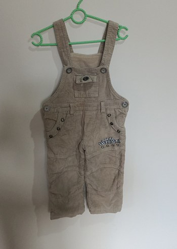 Erkek Çocuk Bej Düğmeli Kolsuz Tulum - Görsel 5